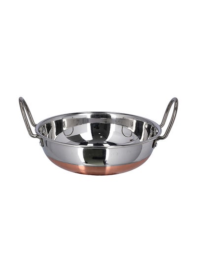 Buy Kadai Copper Bottom And Stainless Steel Handle Silver 21cm in UAE