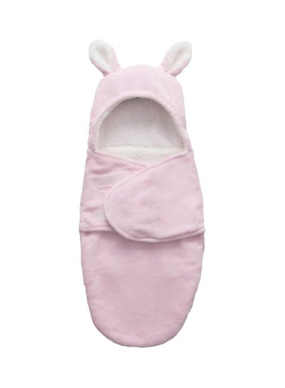 اشتري Soft And Light Weight Baby Winter Sleeping Pajama Swaddling With Rabbit Ear Hat - Pink في الامارات