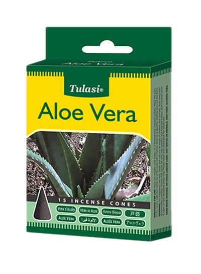 Buy 15-Piece Incense Dhoop Cone Aloe Vera Alovera in UAE