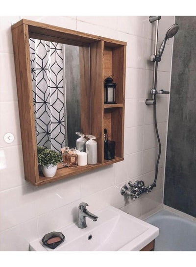 Buy decorative bathroom mirror Brown in Egypt
