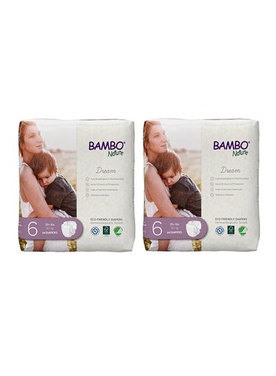 Buy Eco-Friendly Diapers, Size 6, 15-30 kg,(22 x 2) Diapers,Value Pack in UAE