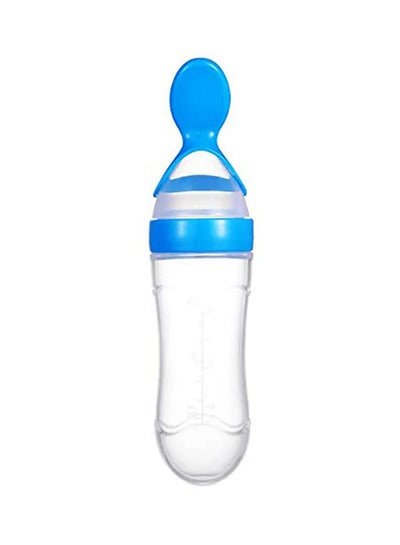 Buy Ultra-Soft Silicone Baby Light Weight Food Dispensing Bottle With Spoon in UAE