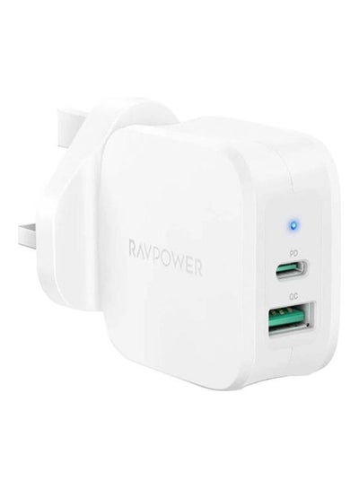 Buy 30W PD 2-Port Wall Charger White in Saudi Arabia