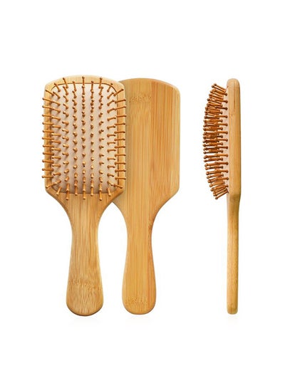 Buy Wooden Hair Medical Brush For Long And Healthy Hair Beige in Egypt