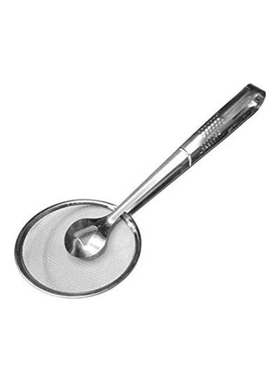 Buy Emporia Kitchen Tong Multi-Functional Stainless Steel Food Oil Strainer Filter Mesh Fried Spoon With Clip Cooking Tools Silver 34 x 11.5 x 3.8cm in Egypt