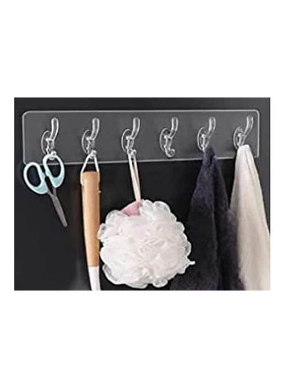 Buy 6 Hook Flexible Silicone Silicone Silicone Stick Hanger 40Cm By 8Cm Silver 40cm in Egypt