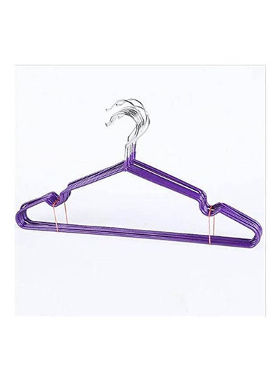 Buy Stainless Steel Hanger Covered With Silicon 10 Pieces Purple in Egypt