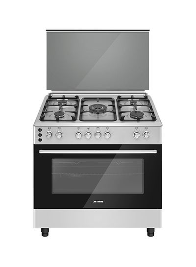 Buy 5 Burner Gas Cooker With Oven 90x60 AFGR9075CFSD Black / Silver in UAE