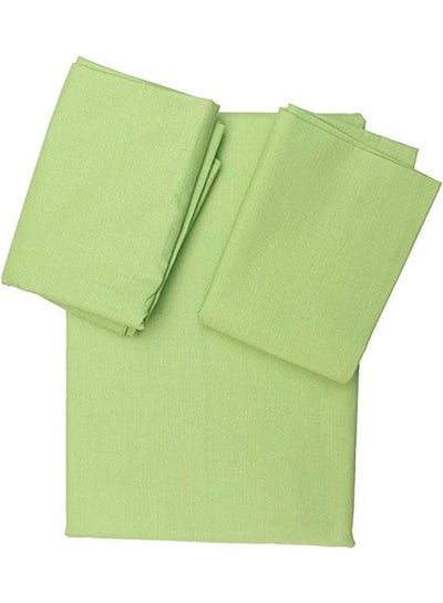 Buy Plain Bed Sheet And 2 Pillow Cover combination Green 220 X 200cm in Egypt