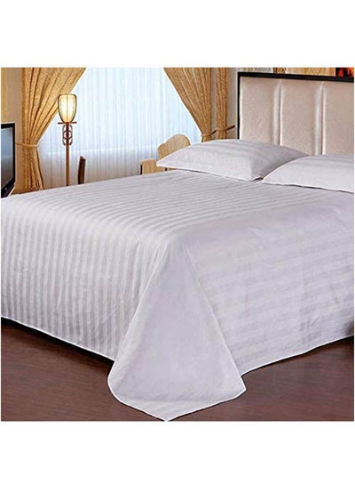 اشتري Single Cotton Bed Sheet قطن White 280x160سم في مصر