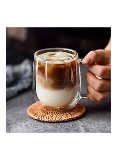 Buy Cappuccino Double Glass Mug Clear in Egypt