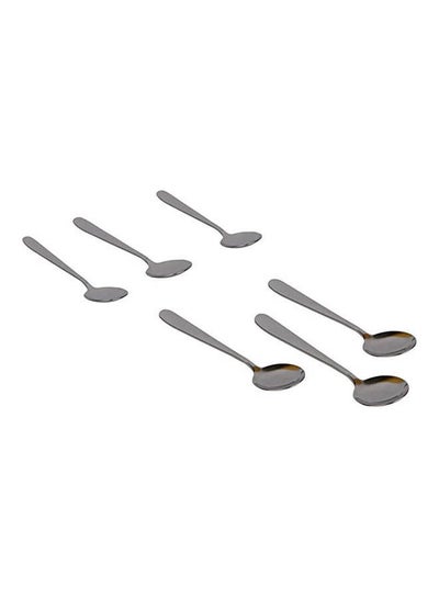 اشتري Stainless Steel Round Spoons Set 6 Pieces Silver في مصر