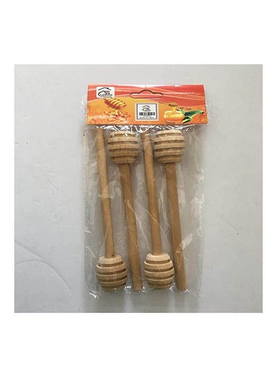 اشتري Wooden Honey Spoons 4 Pieces Beige في مصر