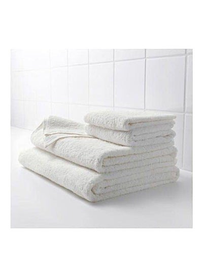 اشتري Multi Solid Color Pattern Bath Towels White في مصر