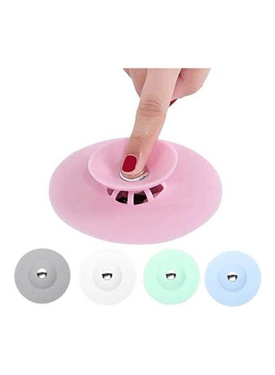 Buy Multi-Function Shower Drain Stopper And Hair Catcher Pink in Egypt