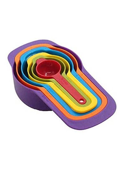 Buy Plastic 6 Pcs Measuring Spoon Cup Set With Different Capacity Multicolour in Egypt