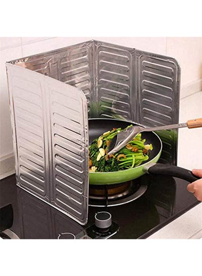 Buy Useful Home Kitchen Stove Foil Plate Prevent Oil Splash Silver in Egypt