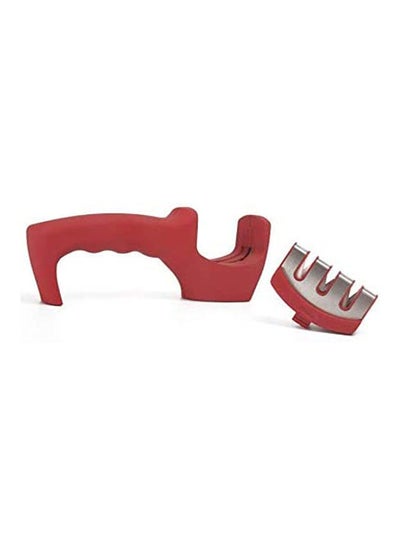 اشتري Kitchen Knife Sharpener - Three-Stage Sharpening Tool To Help Repair Red في مصر