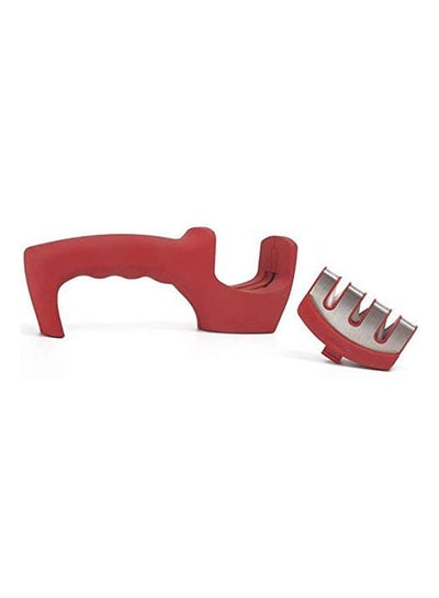 اشتري Kitchen Knife Sharpener - Three-Stage Sharpening Tool To Help Repair Red في مصر