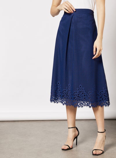 Buy Entredeux Lace Skirt Navy in UAE