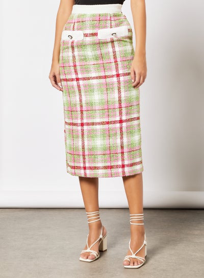 اشتري Nora Tweed Midi Skirt Multicolour في الامارات