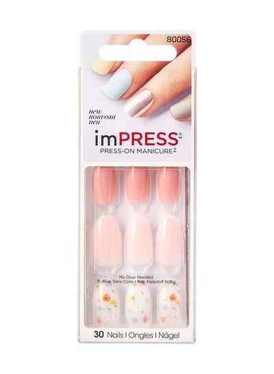 Buy 30-piece Nails Bom To Flex Peach/ White in UAE