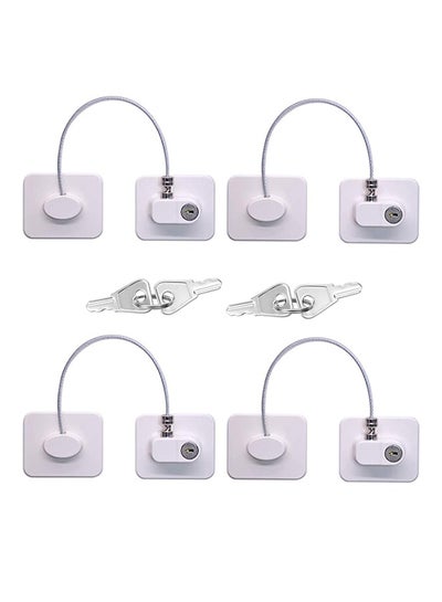 Buy Pack of 4 Safety Cable Fridge Window Lock With Key Set in Saudi Arabia