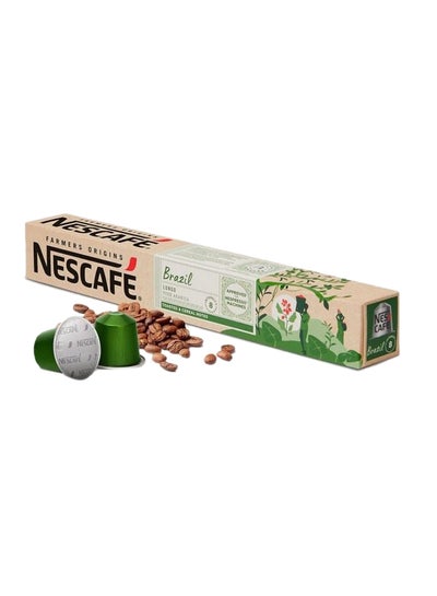 Buy Brazil Pure Arabica Nespresso Capsules 5.2grams Pack of 10 in UAE