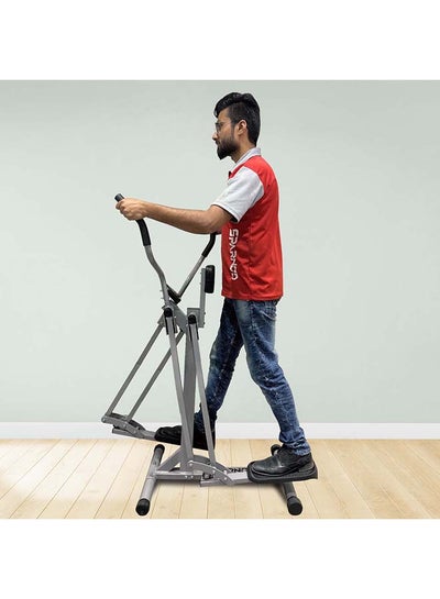 Buy SAW-07 Air Walk Trainer Elliptical Machine for Home Use with LCD Monitor 100 Kg Max Weight, Grey 142 x 74 x 46cm in UAE