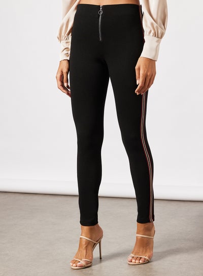 Buy Side Stripe Jeggings Black in UAE