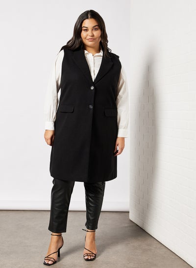 Buy Longline Waistcoat Black in UAE