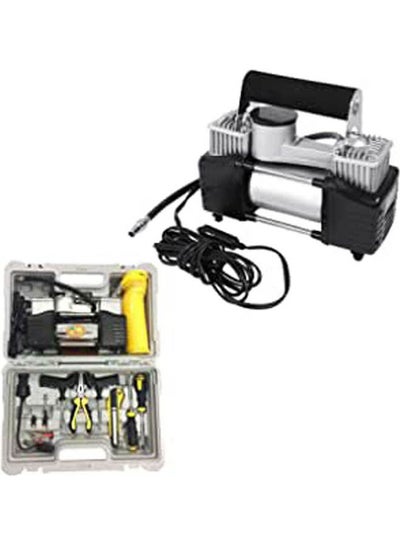 Buy Car 2 Cylinder Air Compressor With Tool Kit 12V in UAE