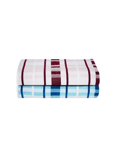 Buy 2-Piece Bath Towel Set Multicolour 75x150cm in Saudi Arabia