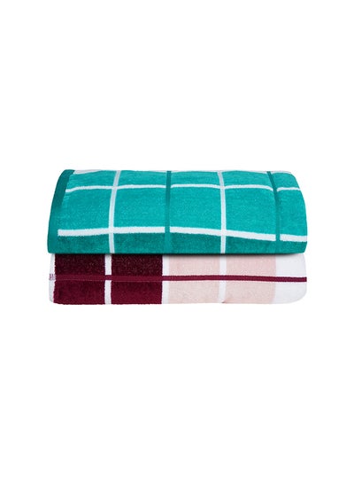 Buy 2-Piece Bath Towel Set Multicolour 70x140cm in Saudi Arabia