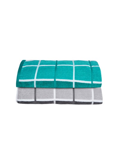 Buy 2-Piece Bath Towel Set Multicolour 70x140cm in Saudi Arabia