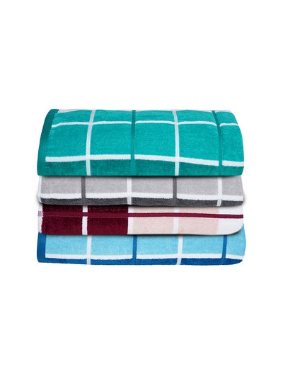 Buy 4-Piece Bath Towel Set Multicolour 70x140cm in Saudi Arabia