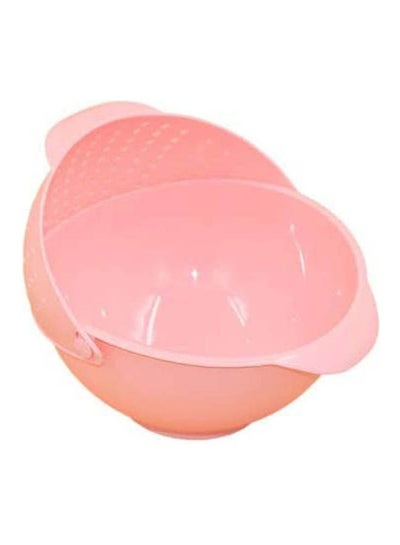 Buy 3 In 1 Clamshell Rice Fruit Vegetable Wash Strainer Sieve Kitchen Tool Pink in Egypt