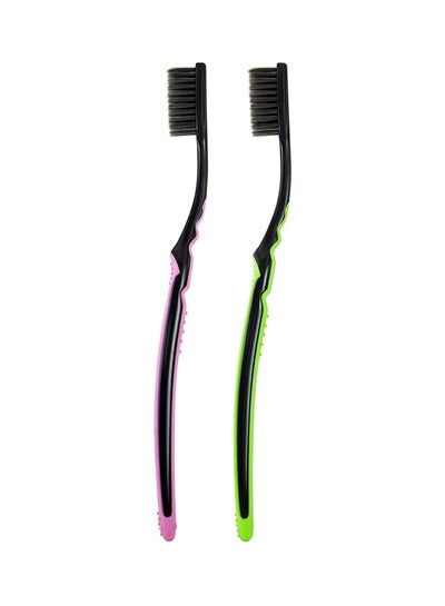 Buy Slim Soft Black Charcoal Toothbrush Value Pack 2 Piece Multicolour in UAE