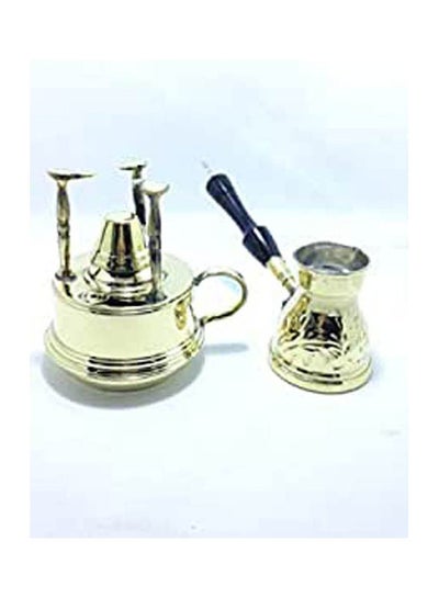 اشتري Alcohol Burner Model Mini With Plaid Coffee Pot Gold في مصر