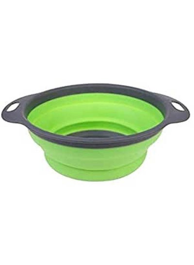 اشتري Colander Fruit Vegetable Washing Basket Strainer Collapsible Drainer With Handle Green 24سم في مصر