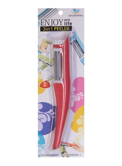 اشتري Multi Purpose Vegetables Peeler 3 In 1 Red في مصر