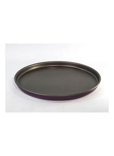 Buy Non Stick Round Oven Pizza Tray Law Wall Sival Black 37cm in Egypt