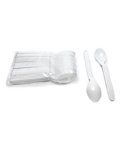 اشتري Heavy Duty Spoon 50 Pcs White في مصر