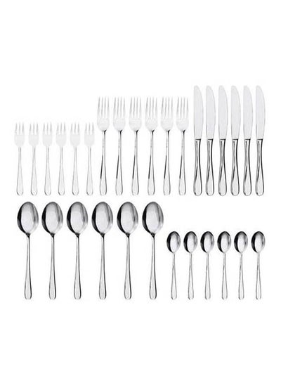 Buy 30Pcs Stainless Steel Cutlery Set Silver in Egypt