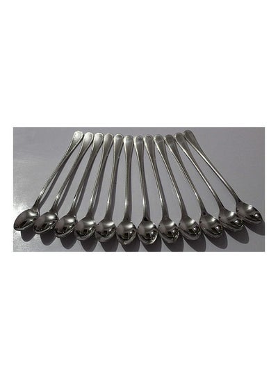 اشتري 12 Piece Stainless Steel Fruit Spoon Set Silver 260جرام في مصر