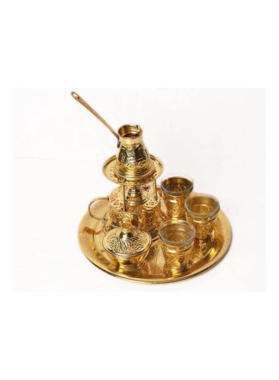 Buy Turkish Copper Coffee Set Of 12-Piece Gold in Egypt