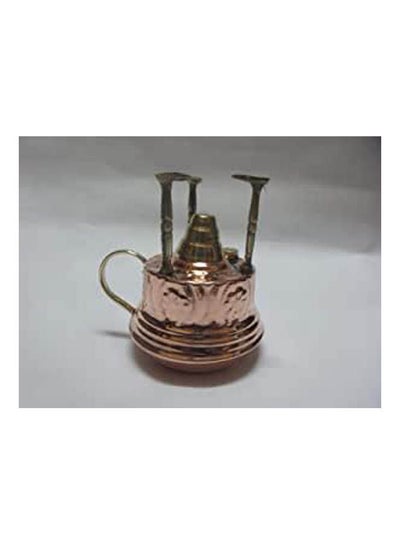 اشتري Handmade Copper Turkish Coffee Maker Alcohol Burner Gold في مصر