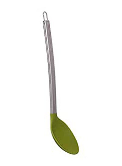 اشتري Silicone Cooking Spoon With Stainless Steel Handle Green في مصر