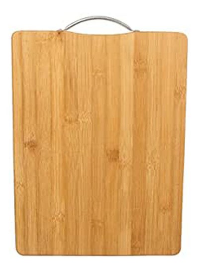 اشتري Wooden Cutting Board With Stainless Steel Handle Beige في مصر