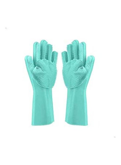 اشتري Magic Scrubber Cleaning Gloves Green في مصر